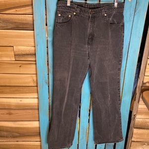 Vintage 90s Levi’s 517 bootcut jeans size 14 high waisted made USA black faded